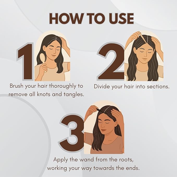 SLICKUP Hair Touch Up Stick Temporary Color, Gray Hair Coverage, Hair Colour Stick, White Hair Coverage, Hair Mascara, Beard & Root Touch Up (Brown)