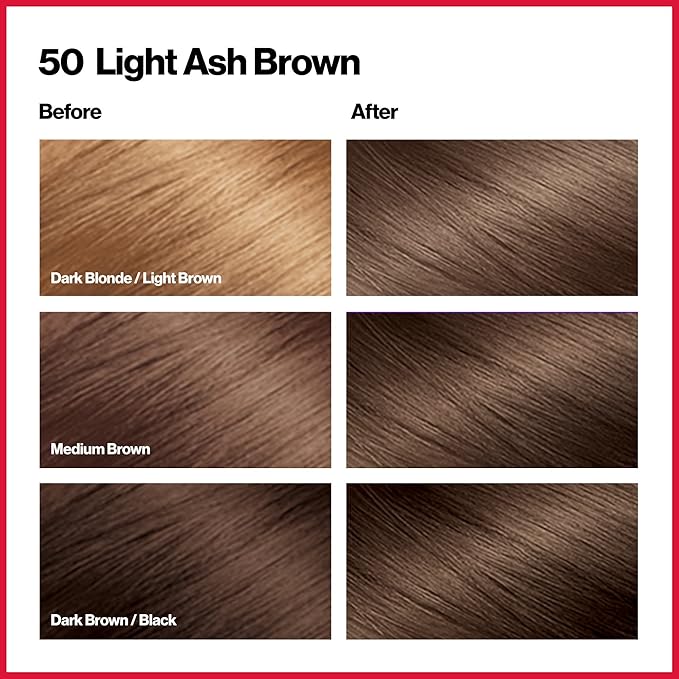 Revlon ColorSilk Hair Color, 50 Light Ash Brown 1 ea (Pack of 12)