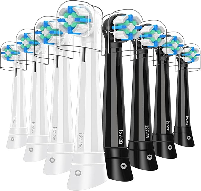 8pcs Replacement Heads Compatible with Oral B iO 3 4 5 6 7 8 9 10 Series Electric Toothbrush,Toothbrush Heads Compatible with Oral B iO Replacement Heads, Medium Bristles for Effective Cleaning