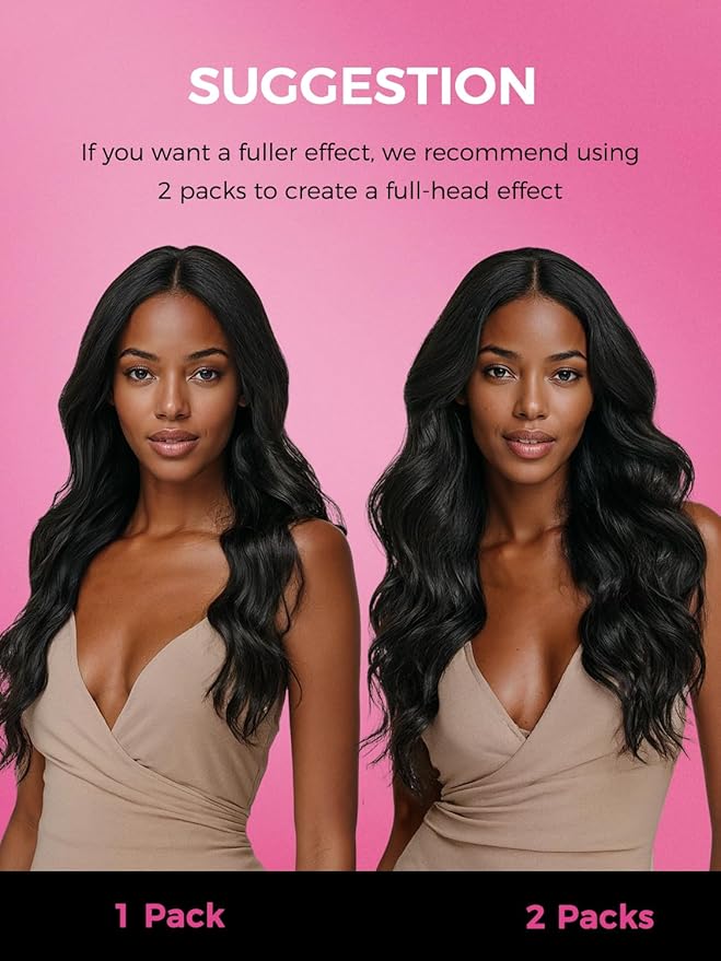 Lashey Invisi Edge & Seamless Clip in Hair Extensions Human Hair, 16 Inch 110g 7pcs(5pcs Invisi Edge& 2pcs Seamless) Real Virgin Human Hair Extensions, Natural Black Body Wave Hair