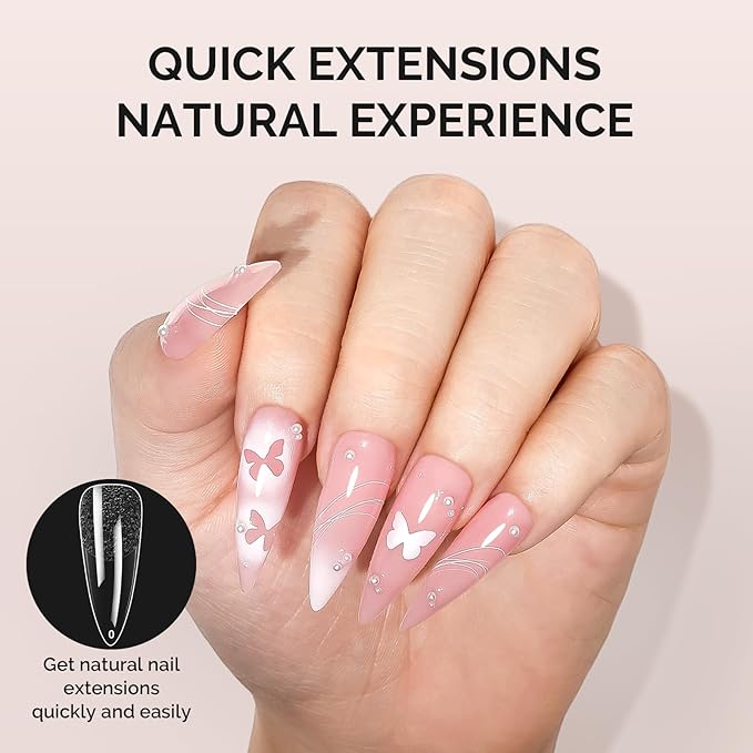 MelodySusie Stiletto X Nail Tips - 300Pcs 15Sizes Clear Acrylic, Half Matte Full Cover Press on Nails for DIY Extension & Salon Use, Pre-Shaped for Long-Lasting Manicure