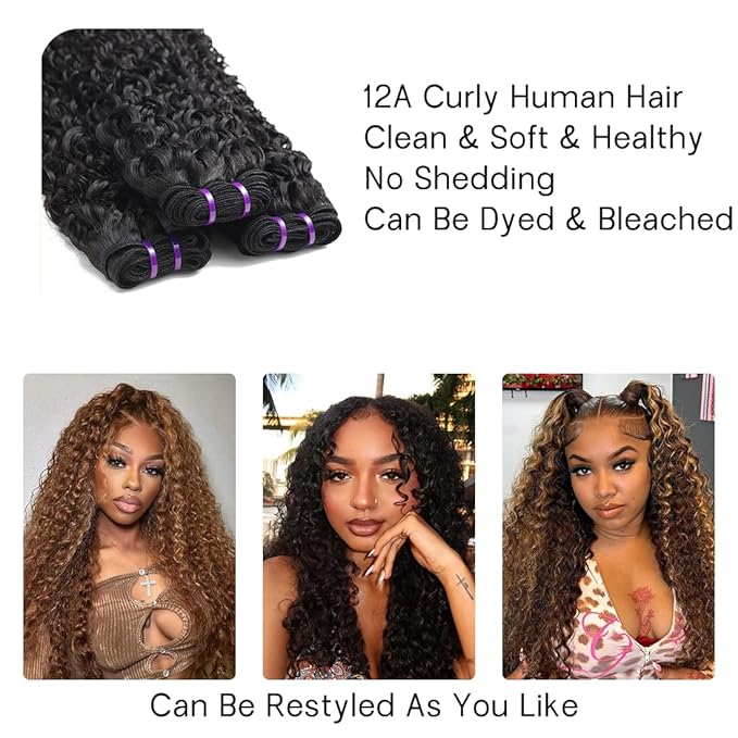 Burmese Human Hair Curly Bundles 4 Bundles 24 26 28 30 Inch 3C4A 12A Grades Double Weft Raw Hair Extension Real Human Hair
