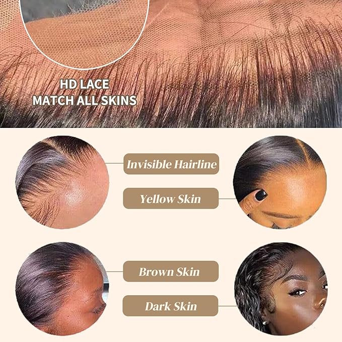 LICHANG 36 Inch Straight Lace Front Wigs Human Hair 200% Density 13x4 HD Lace Front Wigs Human Hair