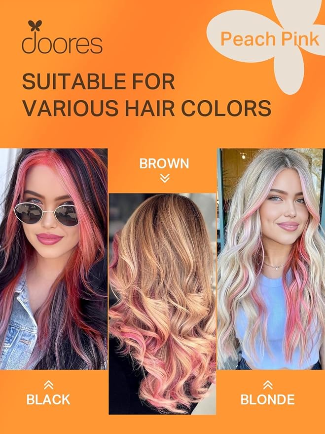 DOORES Tape in Hair Extensions Real Human Hair, Light Pink Tape in Hair Extensions, Natural Remy Hair Extensions Straight Hair, 25g 10pcs 16 Inch