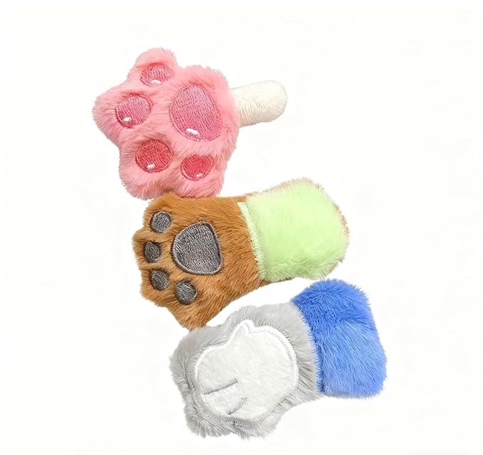 Cute Furry Hair Clips Plush Animal Design, Ears Scrunchies Set Ties for Women and Girls (Style A)
