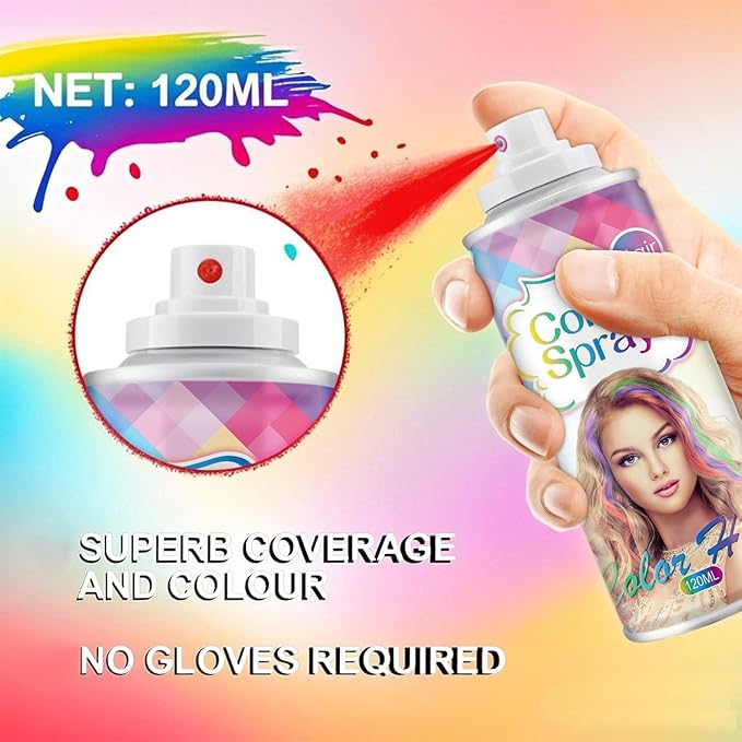 Temporary Hair Color Spray for Women and Girls, Temporary Hair Color Wax, Natural Hair Coloring Strong Style Gel Cream Hair Dye Spray for Halloween, DIY, Cosplay, Party (Black, Large)