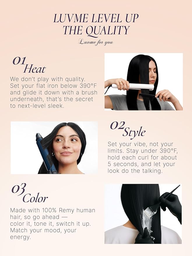 LUVME Handmade Weft Clip in Hair Extensions Human Hair 18 Inch 120g 7pcs Natural Black Straight Comfortable Breathable Weft, Invisible Clip-in Style