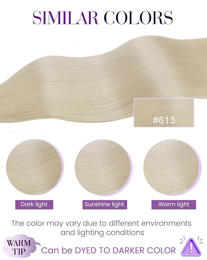 LaaVoo K Tip Hair Extensions Real Human Hair Bleach Blonde U tip Hair Extension Human Hair Hot Fusion Blonde KTip Human Hair Hair Extensions 24 inch 50g/50s