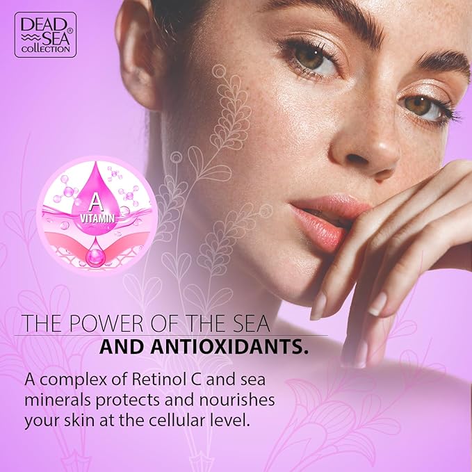 Dead Sea Collection Retinol Body Oil for Dry Skin – Moisturizing & Hydrating Skin Oil with Vitamin E & Blend of Almond, Grape, Olive, Wheat Germ Oil – Nourishing Skincare – 6.76 oz