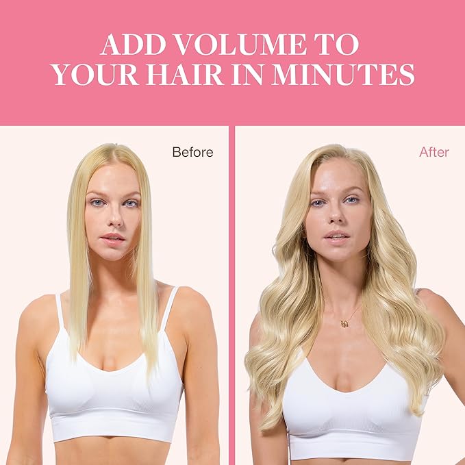 GOO GOO Clip in Hair Extensions Real Human Hair, Remy Human Hair Extensions Clip ins for Women, Natural Human Hair, 20inch 130g 7Pcs, #16/22 Light Blonde Highlighted Golden Blonde
