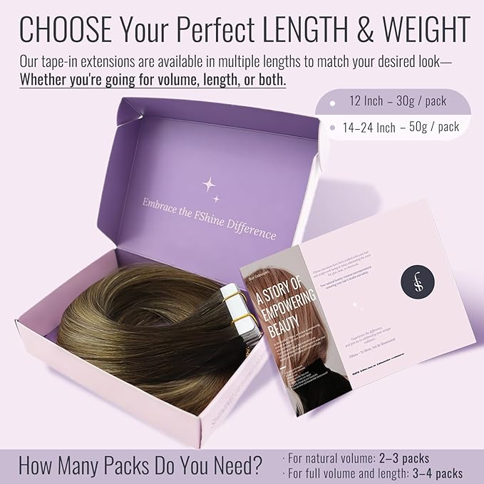 Fshine Tape In Hair Extensions Real Human Hair Balayage Medium Brown with Platinum Blonde Tape In Extensions Human Hair 22 Inch Glue on Extensions 50g 20Pcs 100% Remy Human Hair