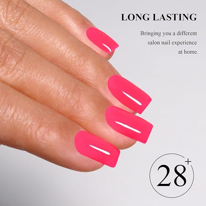Imtiti Neon Pink Gel Nail Polish, 1Pcs Hot Pink Soak Off UV LED Gel Polish, Long Lasting, Nail Art Manicure Salon DIY at Home for Spring and Summer (0.34 Fl Oz-952)