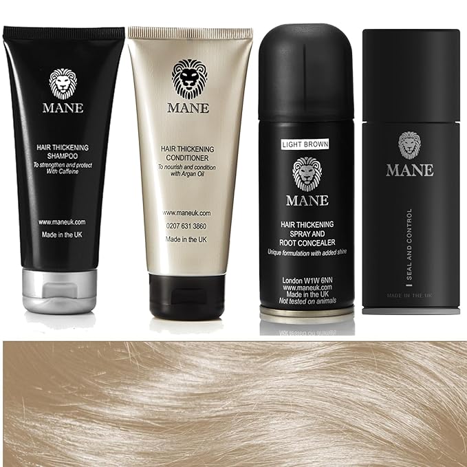MANE Hair Thickening Spray Travel Pack (Light Brown)
