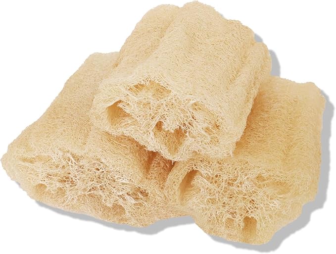 3PCS Egyptian Loofah Exfoliating Body Scrubber Natural Real Egyptian Shower Loofah Sponge for Women and Men Luffa Sponges for Face, Back & Body