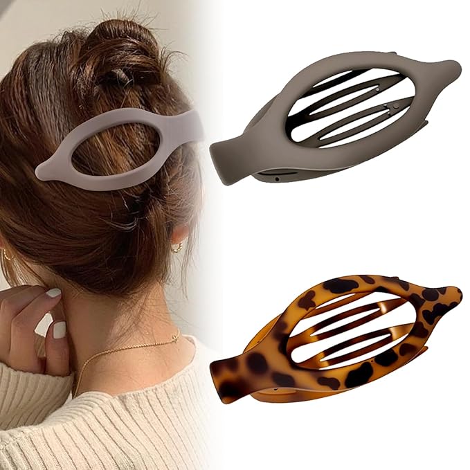 Flat Hair Clips for Women, Flat Claw Clips & Duckbill Hair Clips for Thick or Thin Hair, No-Slip Grip Hair Styling Accessories for Daily Use (Multicolor-L)