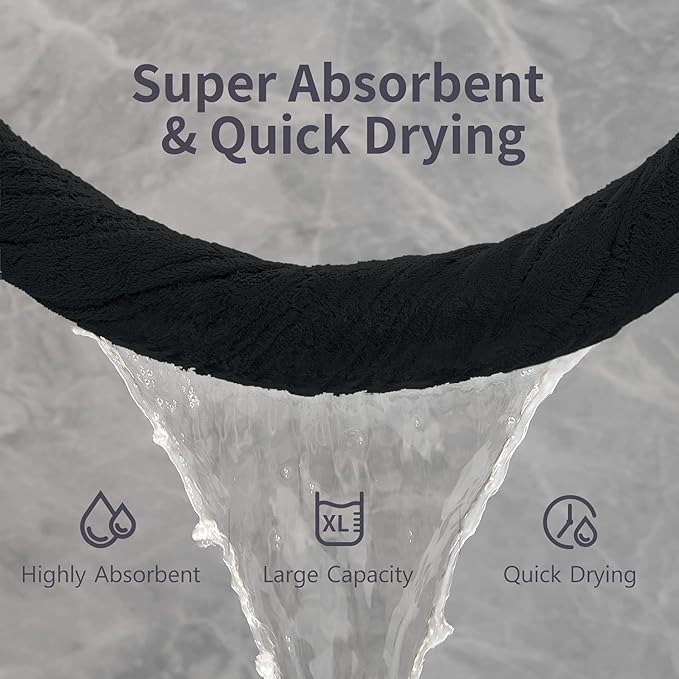 Jusney 4 Pcs Oversized Bath Towels Extra Large 35x70 Inches Black Bath Sheets Towels for Adults Microfiber Bathroom Towel Quick Dry Ultra Soft Absorbent Shower Towels Set Collection