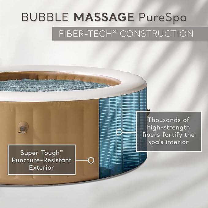 INTEX PureSpa 6 Person Bubble Massage Inflatable Hot Tub Spa Bundled with Battery Powered Multicolor LED Light, and Adjustable Headrest (2 Pack)
