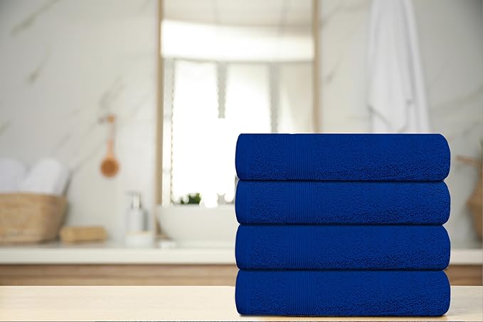 Premium Hand Towels Pack of 6 (16" x 30”) 100% Combed Ring Spun Cotton | Highly Absorbent Hand Towels Set | Ultra Soft for Home, Gym & Spa (Royal Blue)