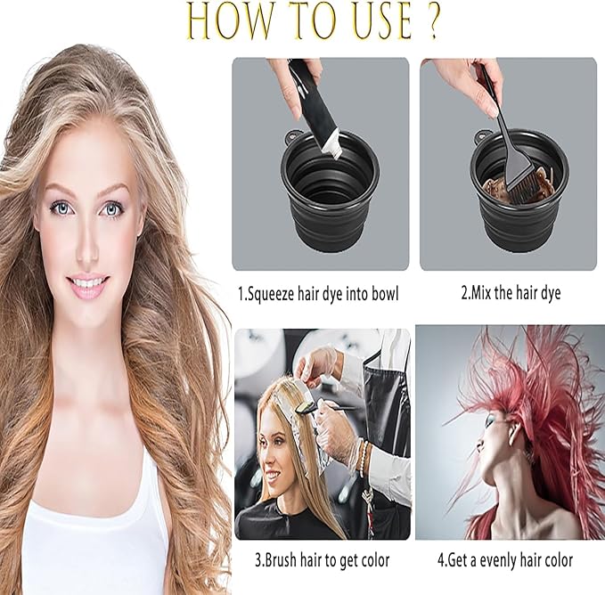 18 Pcs Professional Hair Bleach Kit Hair Coloring with Hair Dye Brush, Includes Hair Color Bowl, Hair Clip, Ear Muffs for Salon Hair Dye Tools and DIY at Home