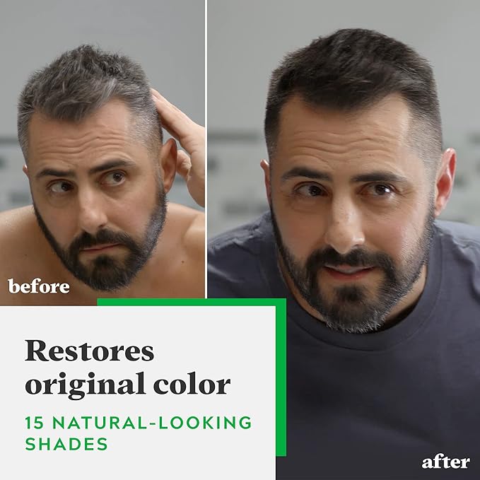 Just For Men Shampoo-In Color (Formerly Original Formula), Mens Hair Color with Keratin and Vitamin E for Stronger Hair - Medium Brown, H-35, Pack of 2