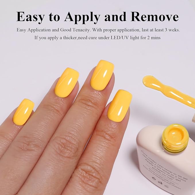 Imtiti Gel Nail Polish, 1Pcs Candy Yellow Soak Off UV LED Gel Polish, Long Lasting, Nail Art Manicure Salon DIY at Home for Spring and Summer (0.34 Fl Oz-964)