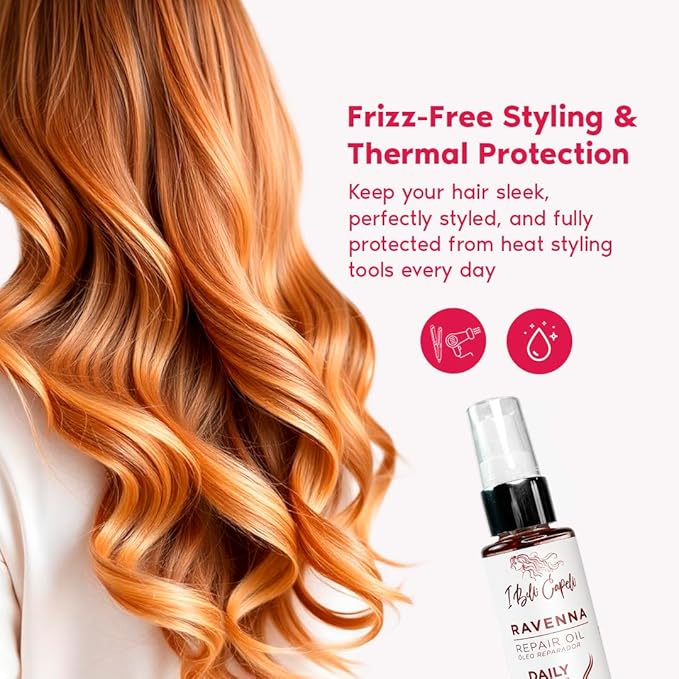 I Belli Capelli Ravenna B-tox Hair Smoothing Treatment with Deep Cleansing Shampoo and Repair Oil – Complete Straightening System for All Hair Types