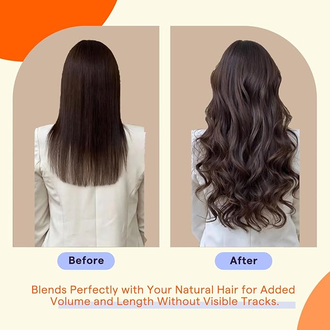 Full Shine Tape in Extensions Real Human Hair 24 Inch Color 4 Brown 20 Pcs Invisible Straight Remy Tape in Hair Extensions Human Hair 50 Grams Natural Seamless Skin Weft Silky Add Length