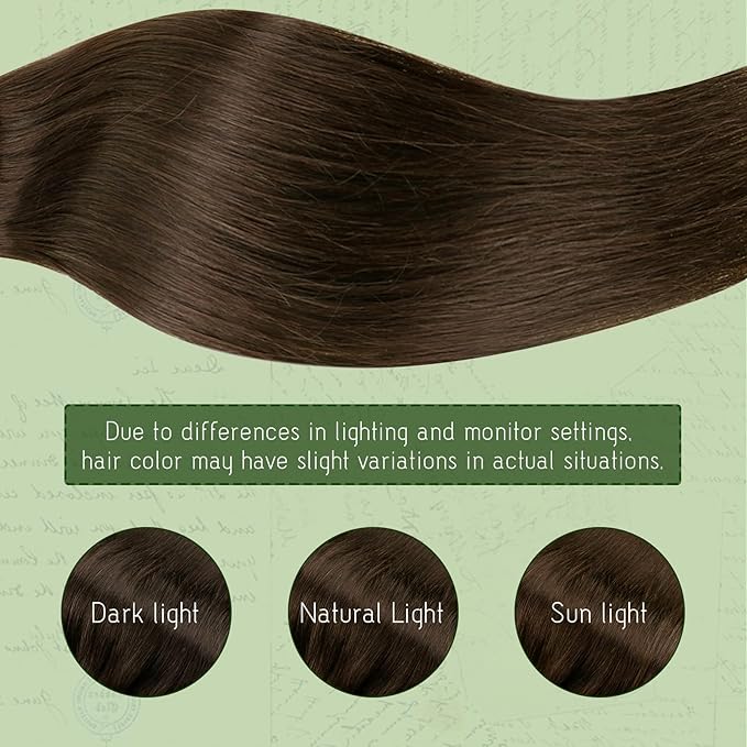 RUNATURE Brown Clip in Hair Extensions 24 Inch, Real Human Hair Clip in Extensions, Long Hair Extensions Clip Ins, Double Weft Remy Natural Hair, Add Hair Length, 135g 7pcs #4 Chocolate Brown