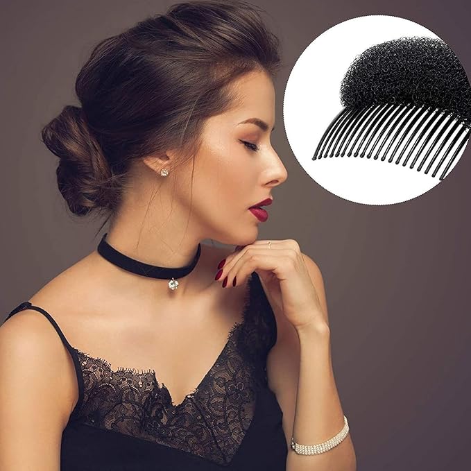 2 Pcs Women's Hair Styling Accessories - Soft Foam Hair Inserts, Bump Up Pads, Clip Bun Maker and Braid Tool Clips and Barrettes Hair Accessories