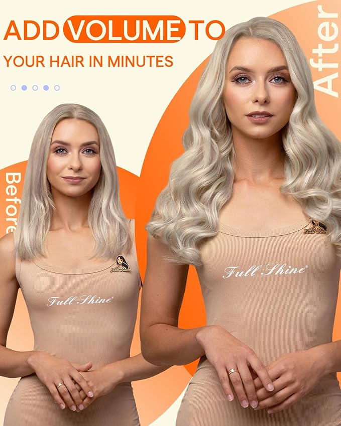 Full Shine Injected Seamless Hair Extensions Clip in Black Clip in Hair Extensions Human Hair Invisi Edge Clip ins for Women Jet Black Remy Hair 18 Inch 6 Pcs 120 G