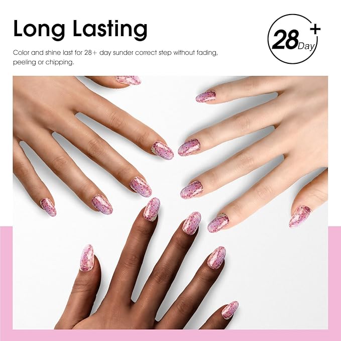 CANNI Glitter Gel Nail Polish – 1pcs 9ml Broken Pink Color, Soak Off UV LED Nail Gel for DIY Nail Art, Salon or Home Manicure