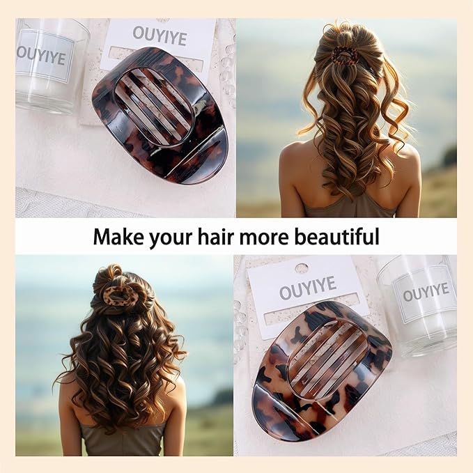 4 Pack Flat Hair Claw Clips for Women Nonslip French Hair Clips for Thick, Thin, Long, or Short Hair Matte Neutral Colors Comfortable & Strong Hold for Daily Wear, Weddings