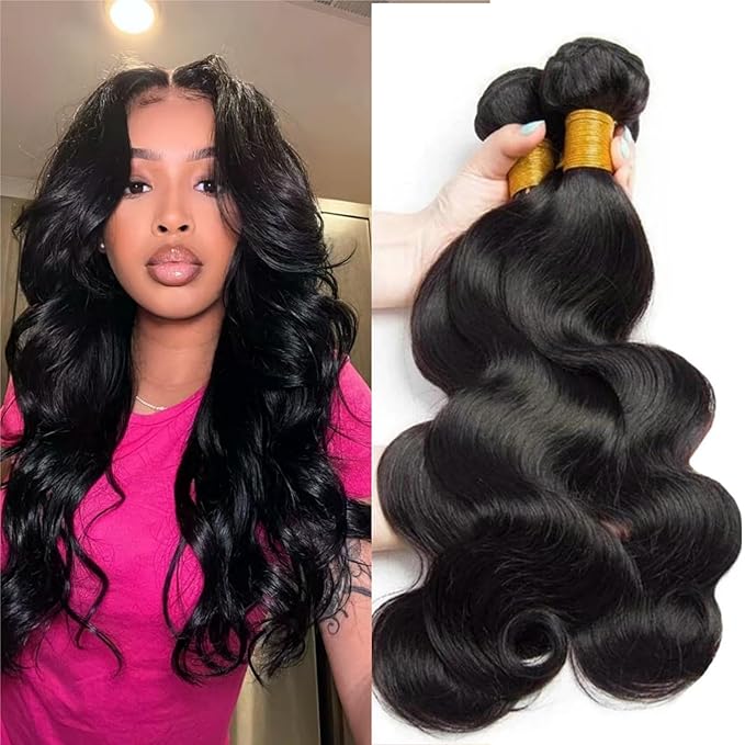 12A Human Hair Bundles 20 22 24 Inch Body Wave 100% Unprocessed Hair 3 Bundles /100g bundle Deals Extensions Quick Weave Human Hair Natural Black Color