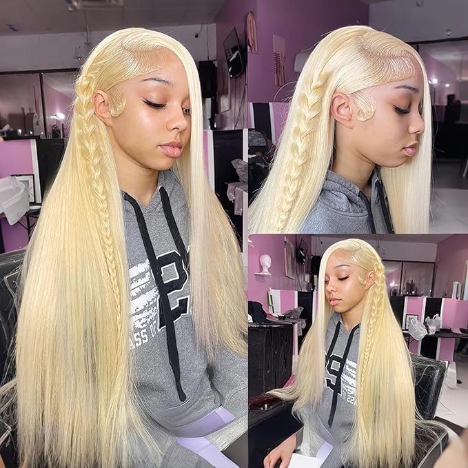 613 Lace Front Wig Human Hair 250 Density 13x6 Blonde Wig Human Hair 613 Straight Lace Front Wigs 12A Brazilian Virgin Human Hair Wigs for Women 22 Inch