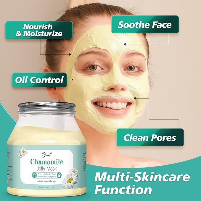 Powder Jelly Mask for Facials Professional, Peel Off Facial Mask for Hydrating & Moisturizing, Christmas Hydrojelly Mask Gifts for Women Men, Home DIY Spa Use for All Skin with Chamomile Petals