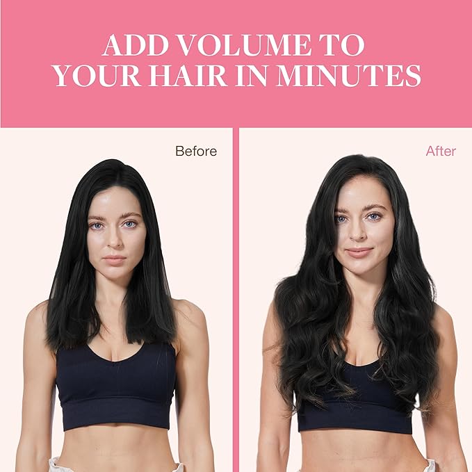 GOO GOO Clip in Hair Extensions Real Human Hair, Remy Human Hair Extensions Clip ins for Women, Natural Human Hair, 26inch 260g 9Pcs, #1 Jet Black