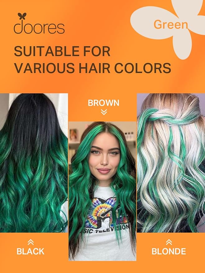 DOORES Human Hair Extensions, Green Tape in, 10pcs 30g 20 Inch, Remy Hair Extensions Real Natural Hair Straight Invisible Tape