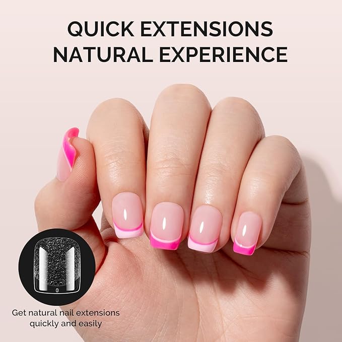 MelodySusie Short Square X Nail Tips - 300Pcs 15Sizes Clear Acrylic, Half Matte Full Cover Press on Nails for DIY Extension & Salon Use, Pre-Shaped for Long-Lasting Manicure