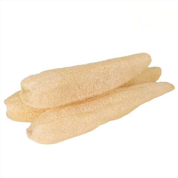 3 PCS Natural Loofah Sponges Organic Luffa Bath Shower Sponge Exfoliating Body Back Scrubber for Men Women Adults SPA Beauty Bathing or Kitchen Dishes