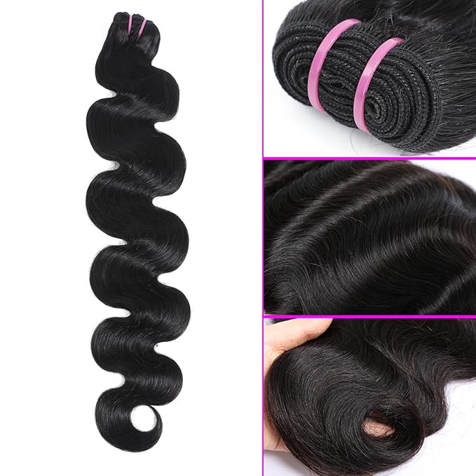 15A Raw Human Hair Bundles Body Wave Human Hair,Triple Lifespan Indian Virgin Hair,No Tangle Shedding,Multiple Washes Keep Texture Silky Soft (1 Bundle Natural Color, 26 Inch)