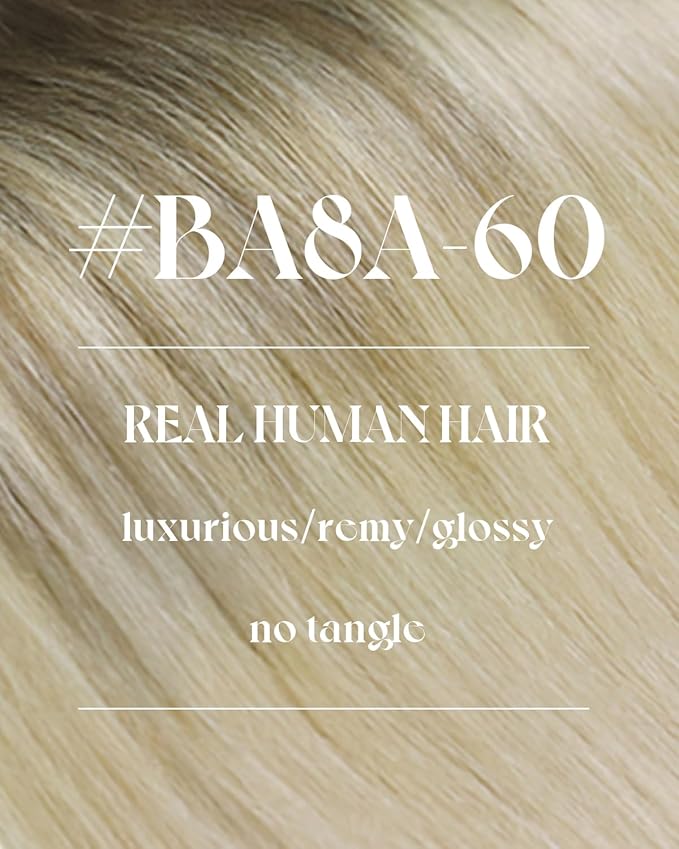 Sunny Hair Human Hair Extensions Sew in Ombre Blonde Weft Hair Extensions Human Hair Light Brown Roots to Platinum Blonde Hair Extensions Sew in Real Human Hair Bundle for Short Hair 14inch 70g