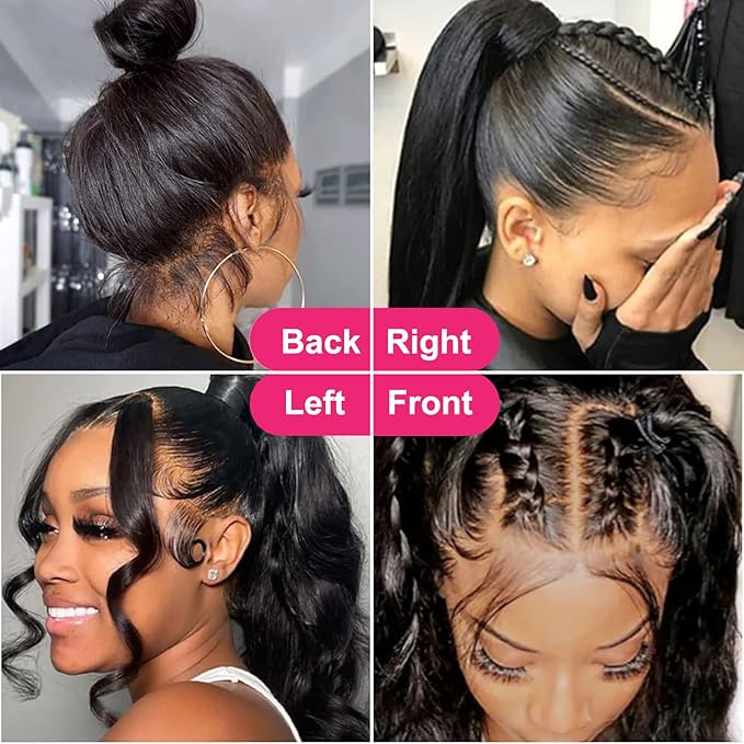 360 Lace Front Wigs Human Hair Pre Plucked Body Wave Transparent Lace 360 HD Wigs for Women with Baby Hair 200% Density(20inch,360 Lace Front wig)