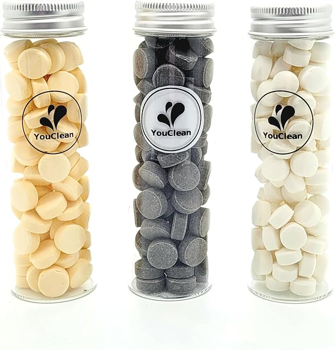 90 Toothpaste Tablets in Refill/Recycle Glass Tube - for Travel and Daily Home Office Use - Nano Hydroxyapatite, Fluoride-Free, Vegan (Citrus Lemon)
