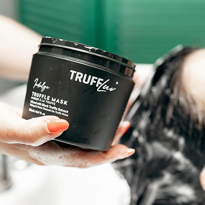 TruffLuv | Indulge Collection Truffle Mask, Infused with Black Truffle Extract, Hydrating and Strengthening Hair Mask, Anti-Aging & Enhances Shine, Paraben Free, Sulfate Free, 16.9 Fl Oz