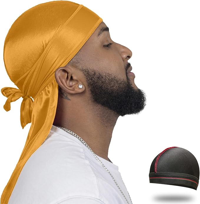 ForceWave Silky Durag for Men Wave Cap Satin Dorag for Men Women 360 Wave