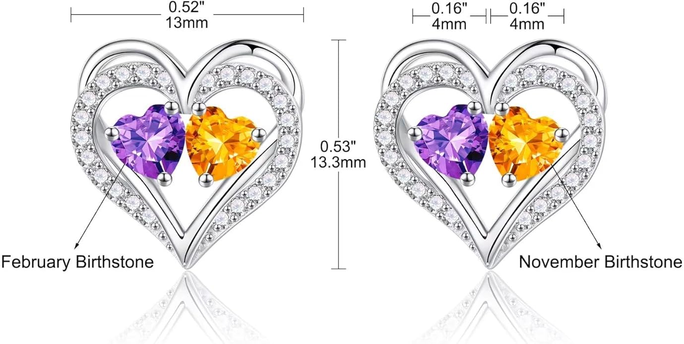 Iefil Christmas Gifts for Women Wife - 925 Sterling Silver Birthstone Earrings, Anniversary Birthday Gifts for Women Wife Girlfriend Mom