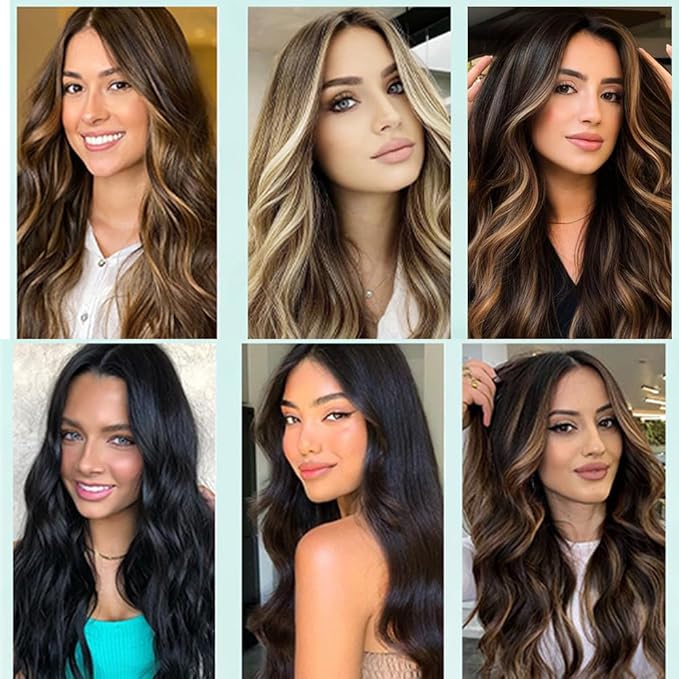 Balayage Clip in Hair Extensions Real Human Hair Straight Remy Human Hair Clip ins for Women, Natural Soft Human Hair, 8Pcs 120g, 24inch #1B/6/1B Balayage Natural Black to Chestnut Brown