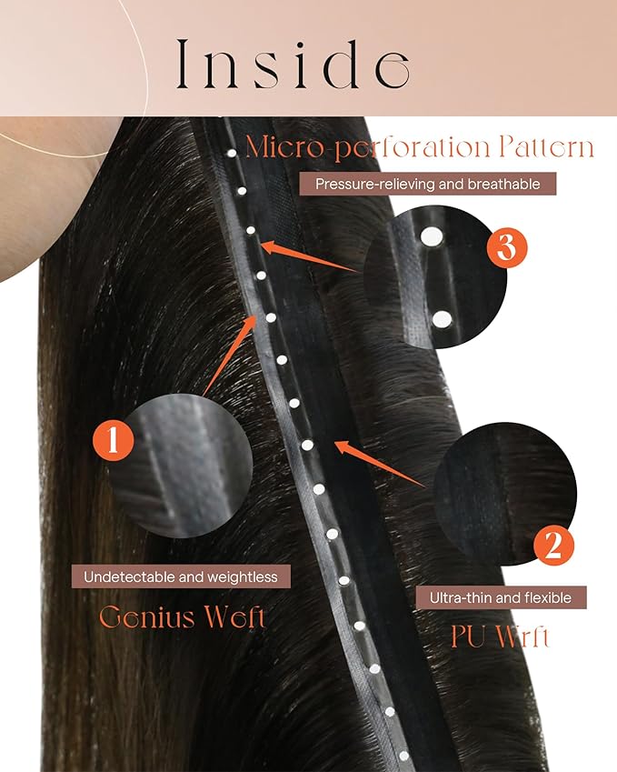 Sunny Hair Butterfly Weft Hair Extensions Human Hair 20 Inch Dual-Use Weft Hair Extensions with Micro Bead Golden Blonde Highlight Dirty Blonde Butterflyweft for Girl Invisible 100G