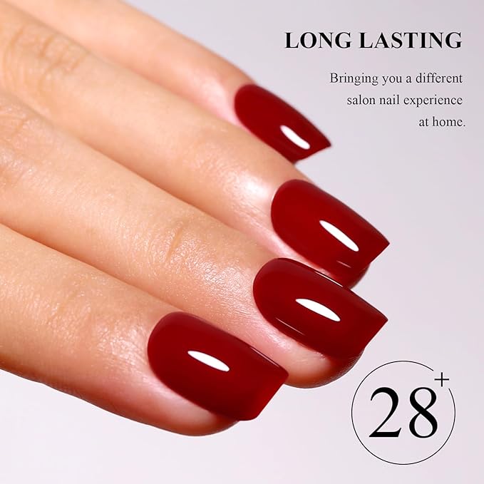 Imtiti Ruby Red Gel Nail Polish, 1Pcs Wine Red Gel Polish Soak Off UV LED Gel Polish, Long Lasting, Nail Art Manicure Salon DIY at Home for Autumn and Winter (0.34 Fl Oz-1905)