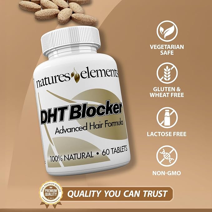DHT Blocker – Herbal Formula with Saw Palmetto, Fo-Ti & Beta-Sitosterol – Supports Hair Regrowth & Gray Hair Reversal – 60 Tablets – Non-GMO, Vegetarian